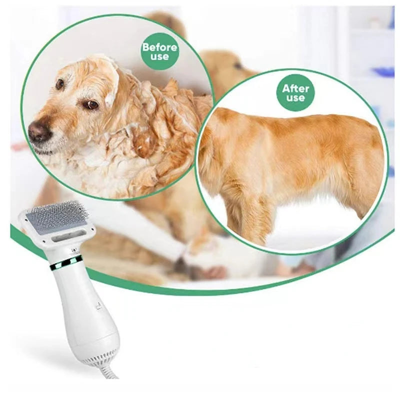 Revolutionary 2-In-1 Pet Dryer: Quiet Grooming Tool for Dogs and Cats with Comb Brush and Adjustable Temperature
