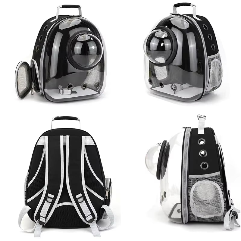 Stylish and Comfortable Portable Cat Carrier Backpack - Transparent Bubble Design for Travel with Your Feline Friend