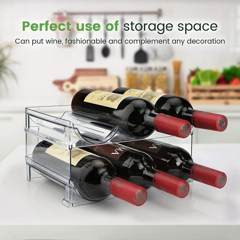 Effortlessly Organize Your Water Bottles with Our Stackable 2-Pack Water Bottle Storage Rack