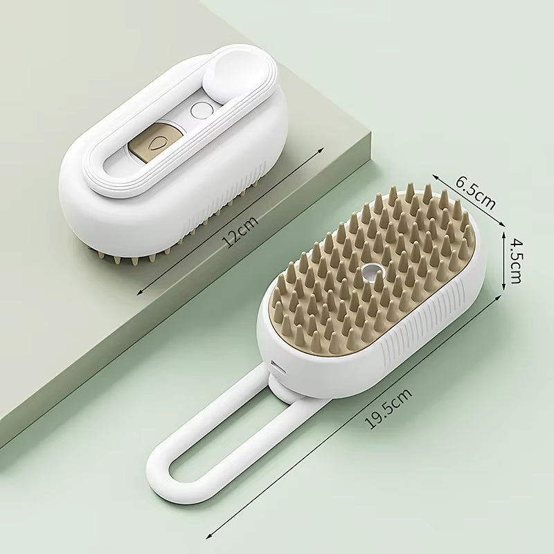 Transform Your Pet's Grooming Routine with the 3-in-1 Electric Steam Brush for Cats and Dogs - Effortless Hair Removal and Relaxing Massage!