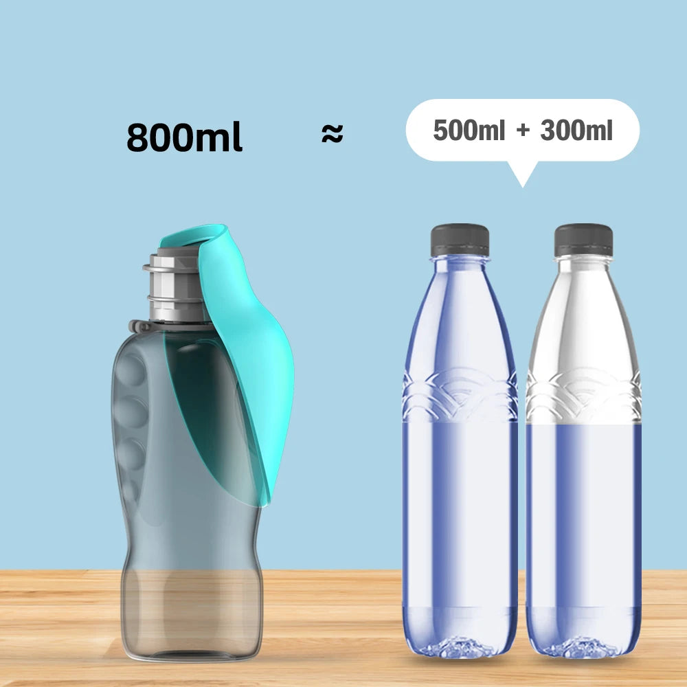 Stay Hydrated on the Go with Our 800ml Portable Dog Water Bottle - Perfect for Big Dogs During Outdoor Adventures!
