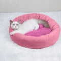 Cozy Pink Calming Dog Bed for Small Pets - Plush Round Cuddler with Washable Design for Ultimate Comfort