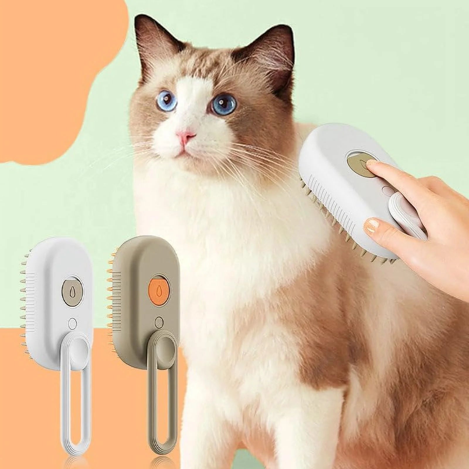 Revolutionary 3-in-1 Cat Steam Brush: Self-Cleaning, Gentle Massage & Effortless Grooming for Long-Haired Cats
