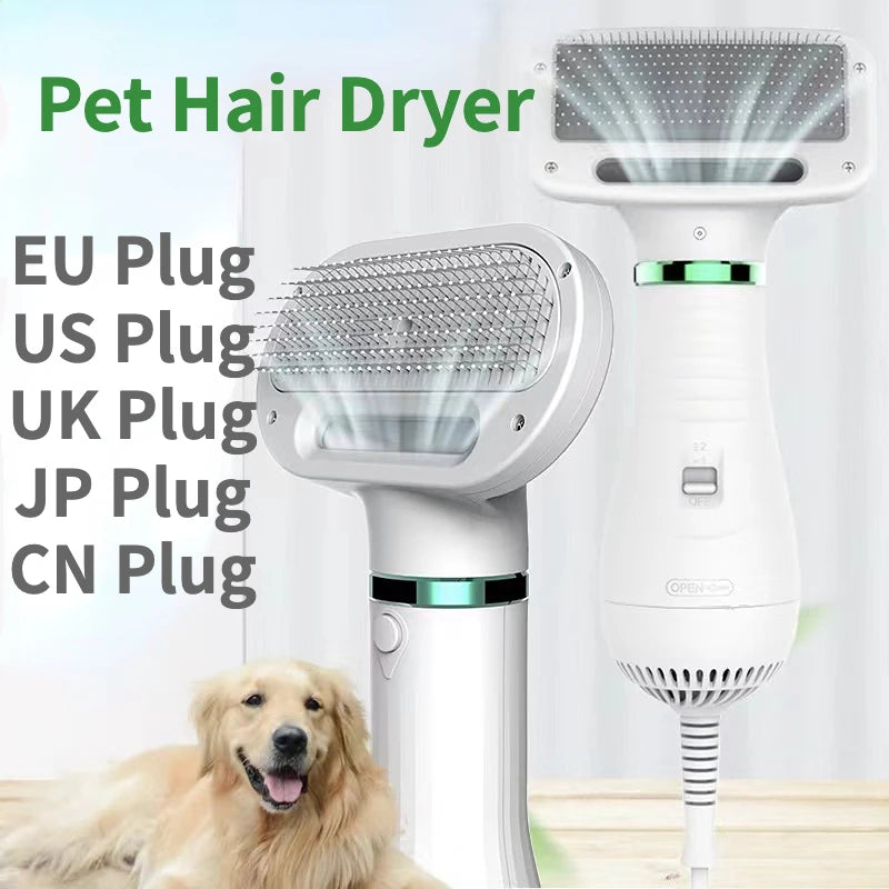 Revolutionary 2-In-1 Pet Dryer: Quiet Grooming Tool for Dogs and Cats with Comb Brush and Adjustable Temperature
