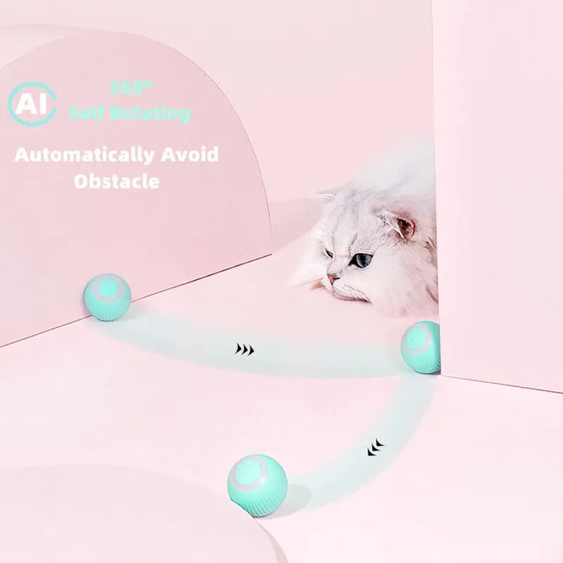 Engaging Automatic Rolling Cat Ball - Interactive Smart Toy for Indoor Playtime