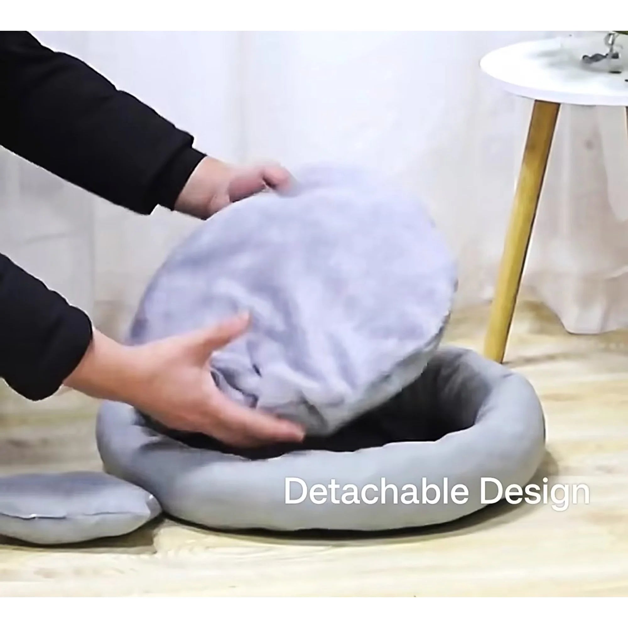 Cozy Pink Calming Dog Bed for Small Pets - Plush Round Cuddler with Washable Design for Ultimate Comfort