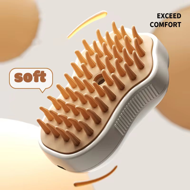 Transform Your Pet's Grooming Routine with the 3-in-1 Electric Cat and Dog Steam Brush Comb - Effortless Hair Removal and Relaxing Massage!