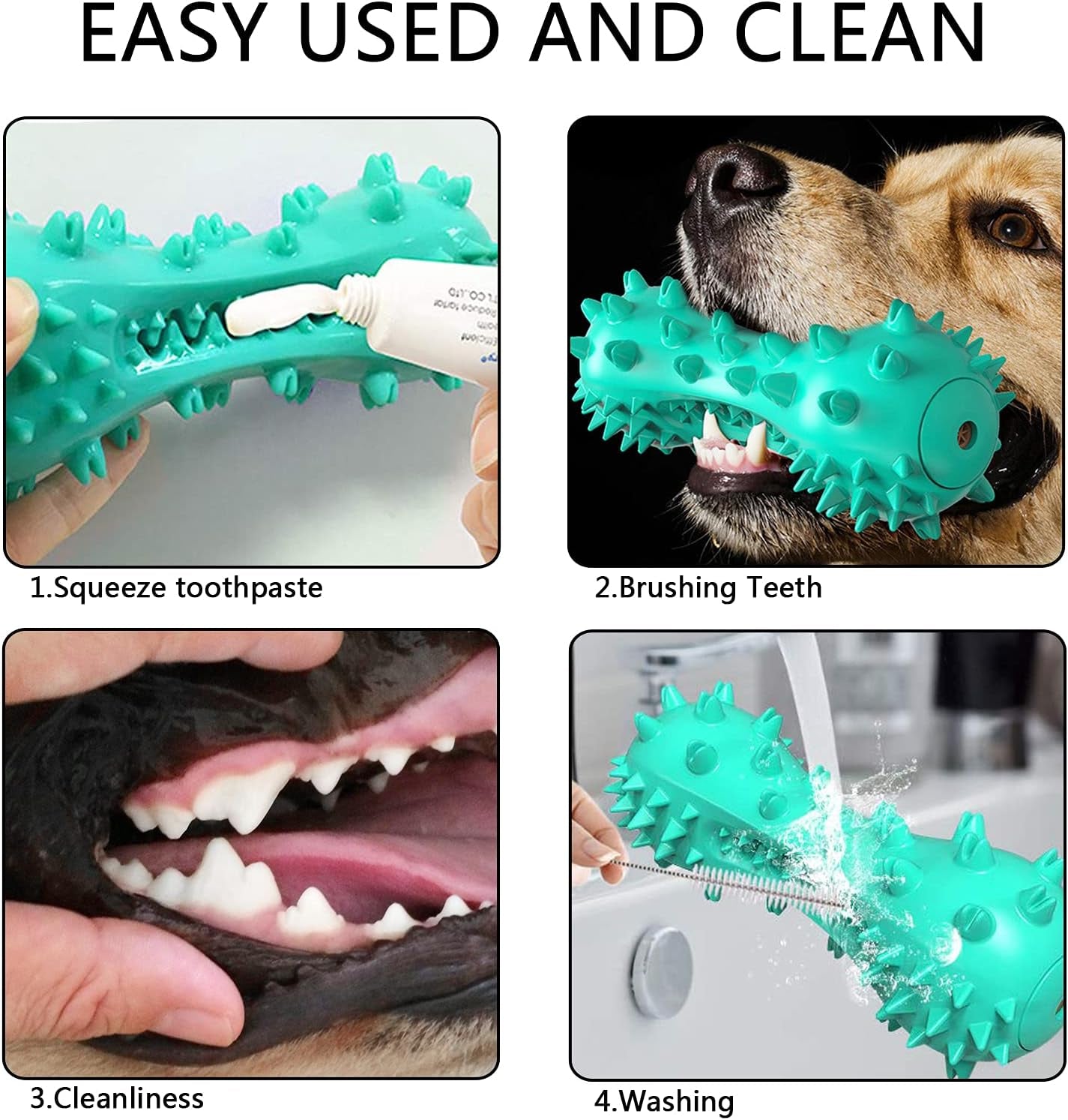 Ultimate 2-Pack Dog Chew Toys for Large and Medium Breeds - Interactive Toothbrush, Squeaky, and Rope Toys Made from Non-Toxic Natural Rubber for Durable Fun and Clean Teeth