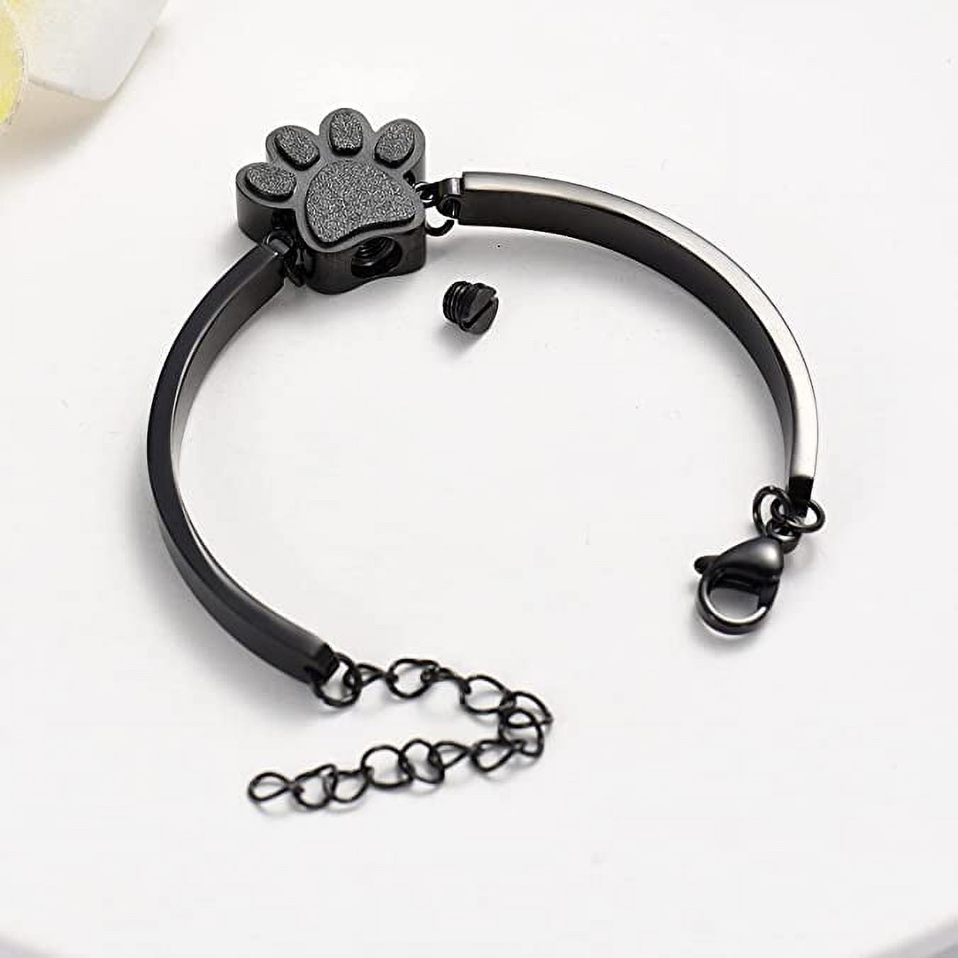 Heartfelt Pet Cremation Bracelet for Ashes - Elegant Memorial Jewelry for Dogs and Cats - Stainless Steel Keepsake Gift with Fill Kit and Gift Box
