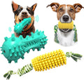 Ultimate 2-Pack Dog Chew Toys for Large and Medium Breeds - Interactive Toothbrush, Squeaky, and Rope Toys Made from Non-Toxic Natural Rubber for Durable Fun and Clean Teeth