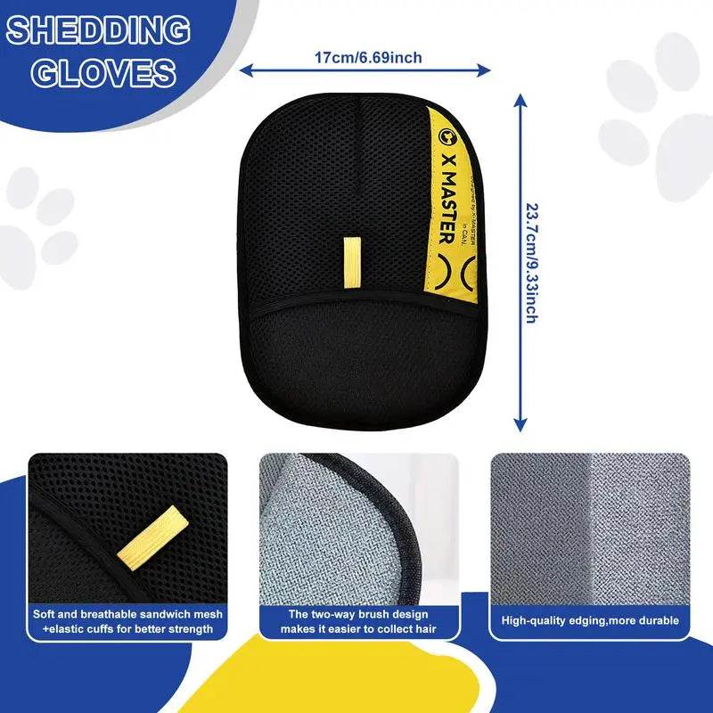 Revolutionary PET Hair Remover Electrostatic Gloves - Two-Way Brush for Effortless Cat & Dog Hair Removal!