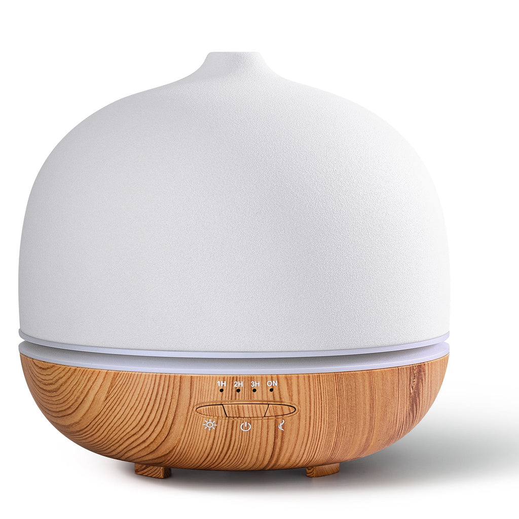 Transform Your Space with the 500mL Ceramic Essential Oil Diffuser - Aromatherapy Mist & 10 Color LED Lights for Home or Office