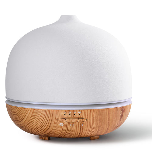 Transform Your Space with the 500mL Ceramic Essential Oil Diffuser - Aromatherapy Mist & 10 Color LED Lights for Home or Office