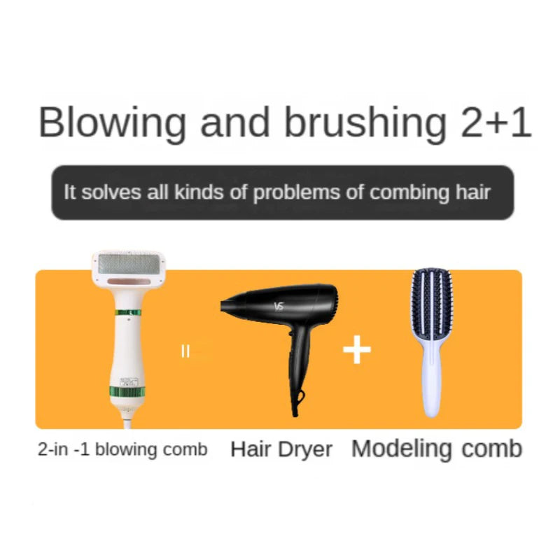Revolutionary 2-In-1 Pet Dryer: Quiet Grooming Tool for Dogs and Cats with Comb Brush and Adjustable Temperature
