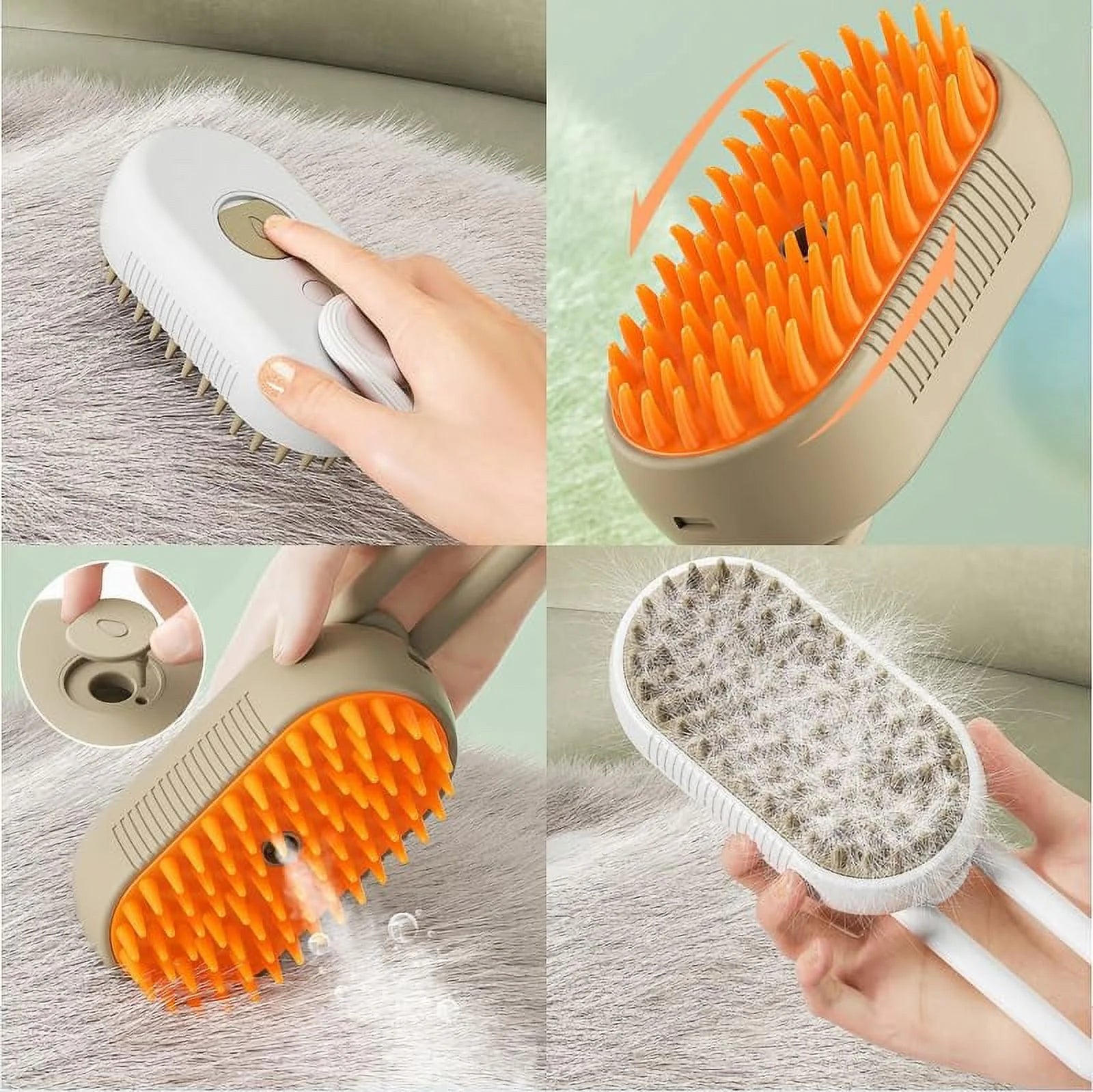 Revolutionary 3-in-1 Cat Steam Brush: Self-Cleaning, Gentle Massage & Effortless Grooming for Long-Haired Cats