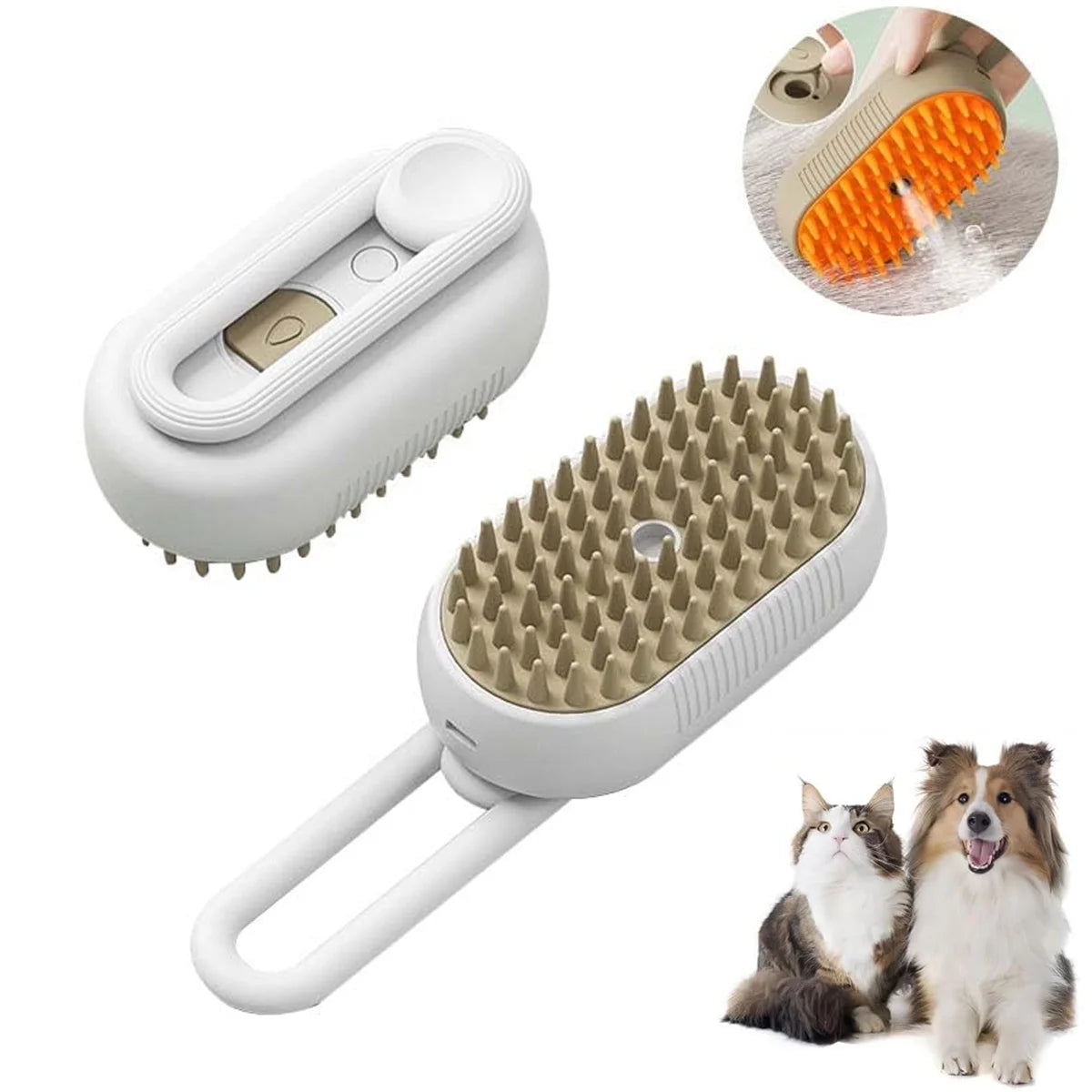 Revolutionary 3-in-1 Cat Steam Brush: Self-Cleaning, Gentle Massage & Effortless Grooming for Long-Haired Cats