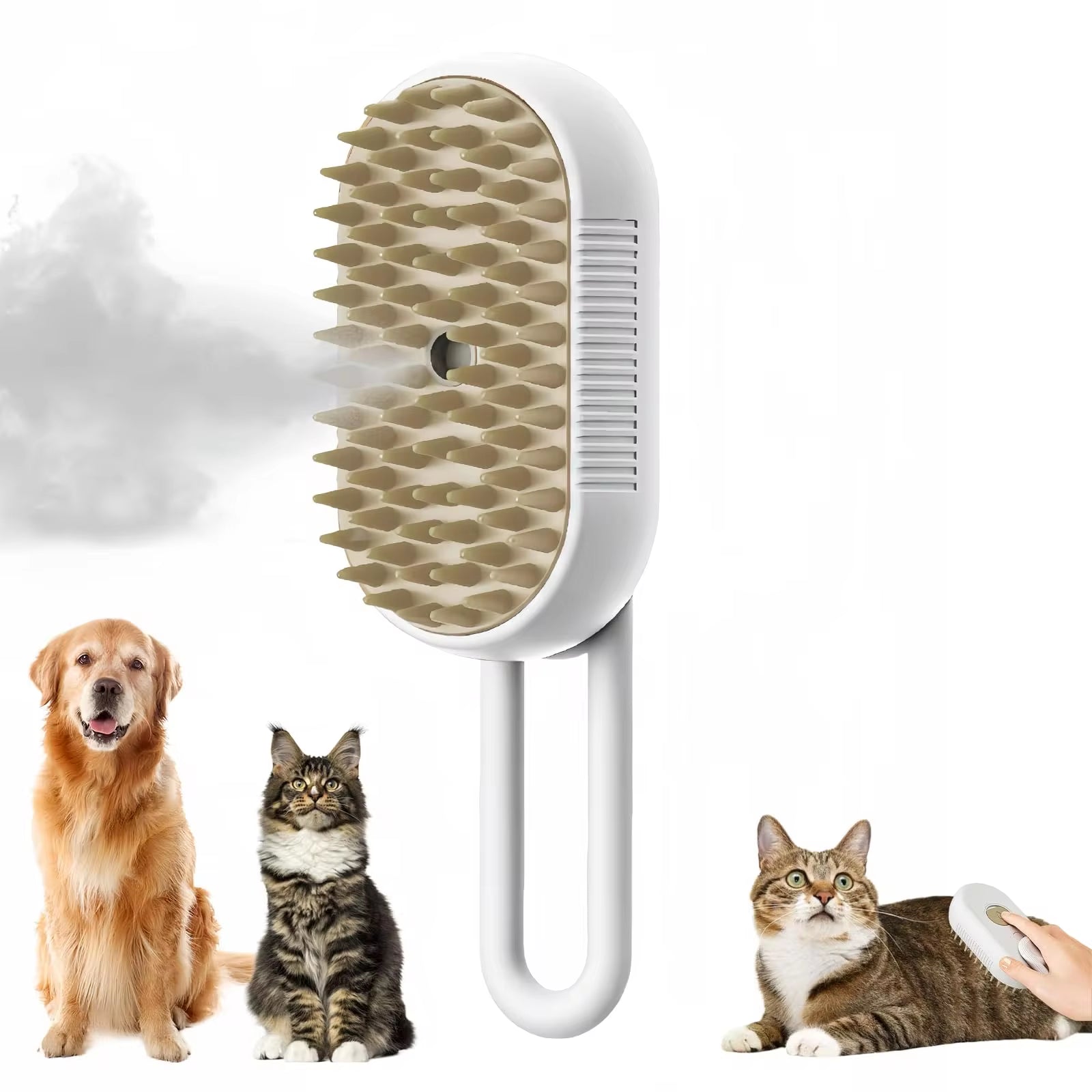 Transform Your Pet's Grooming Routine with the 3-in-1 Electric Cat and Dog Steam Brush Comb - Effortless Hair Removal and Relaxing Massage!