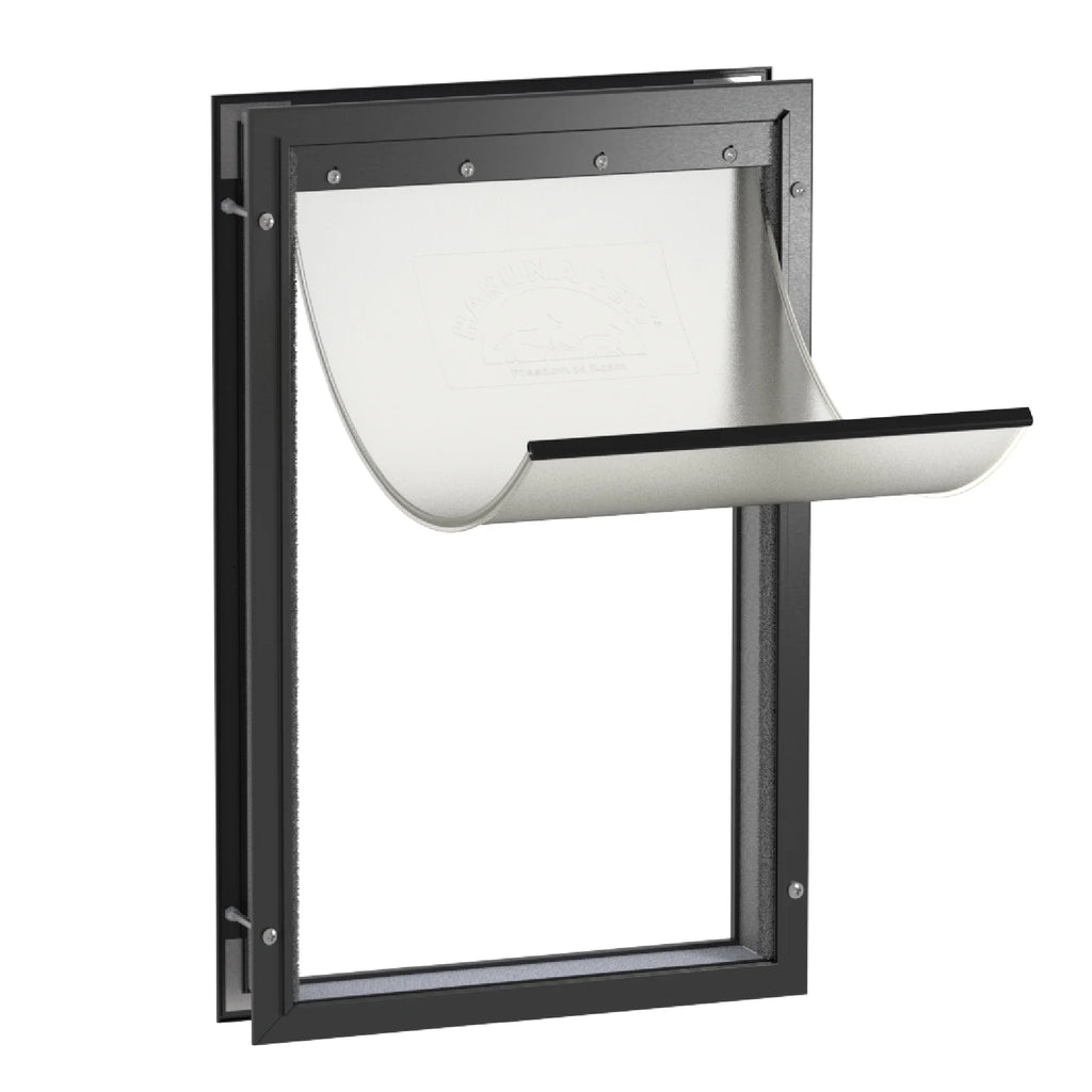 Extra Large Black Deluxe Aluminum Pet Door - Perfect for Pets Up to 220 lbs, Fits Doors, Walls, and Screens