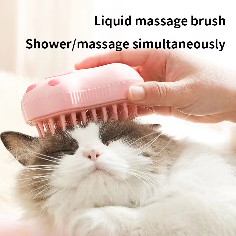 Transform Your Pet's Grooming Routine with the 3-in-1 Electric Cat and Dog Steam Brush Comb - Effortless Hair Removal and Relaxing Massage!