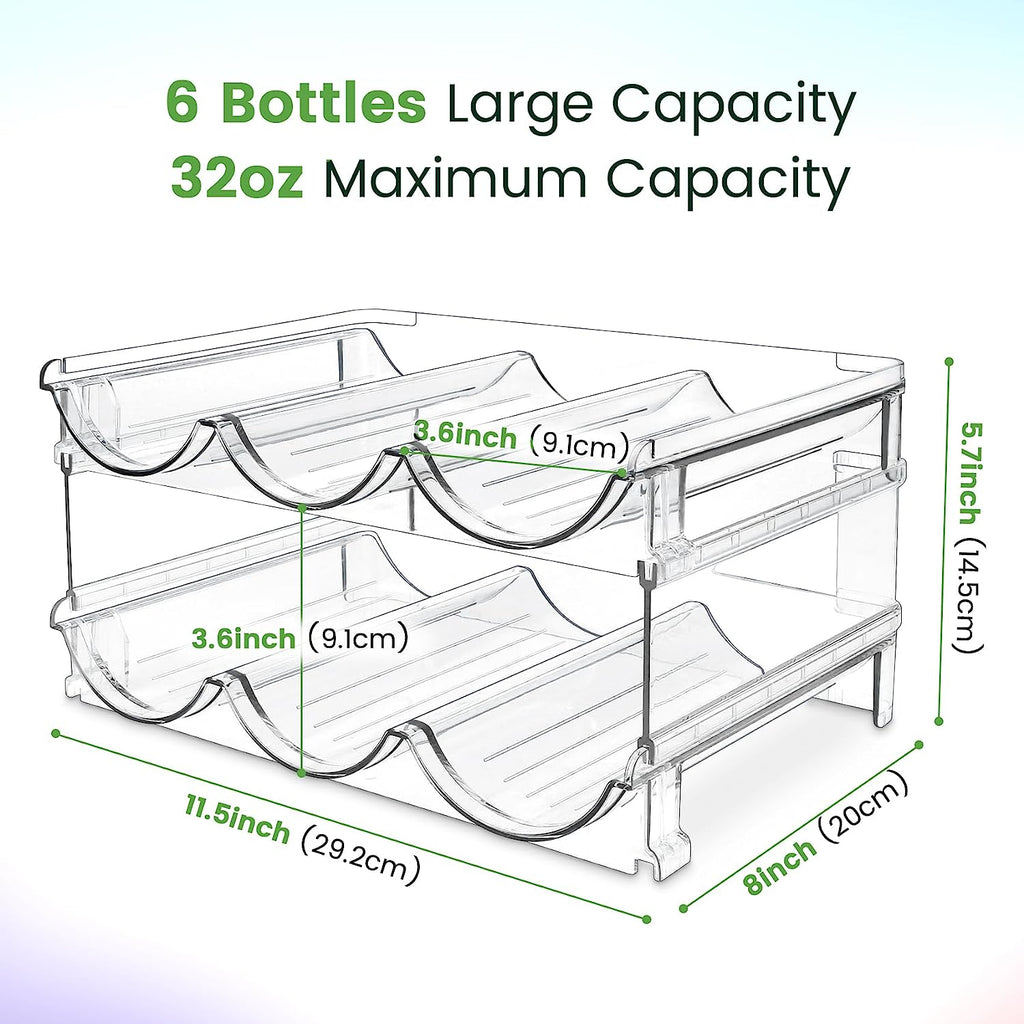Effortlessly Organize Your Water Bottles with Our Stackable 2-Pack Water Bottle Storage Rack