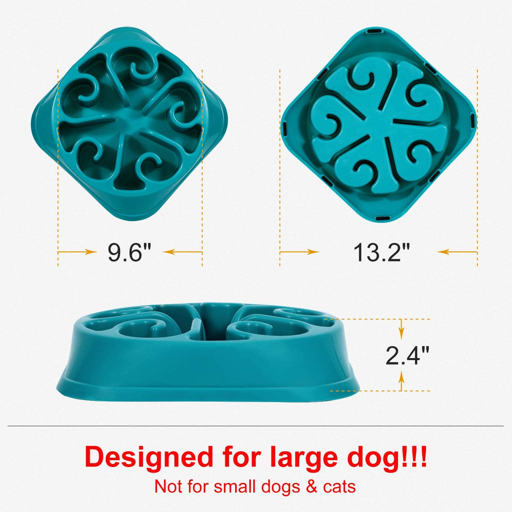 Revolutionary Slow Feeder Dog Bowl for Large Breeds - Anti-Gulping, Eco-Friendly Design in Blue