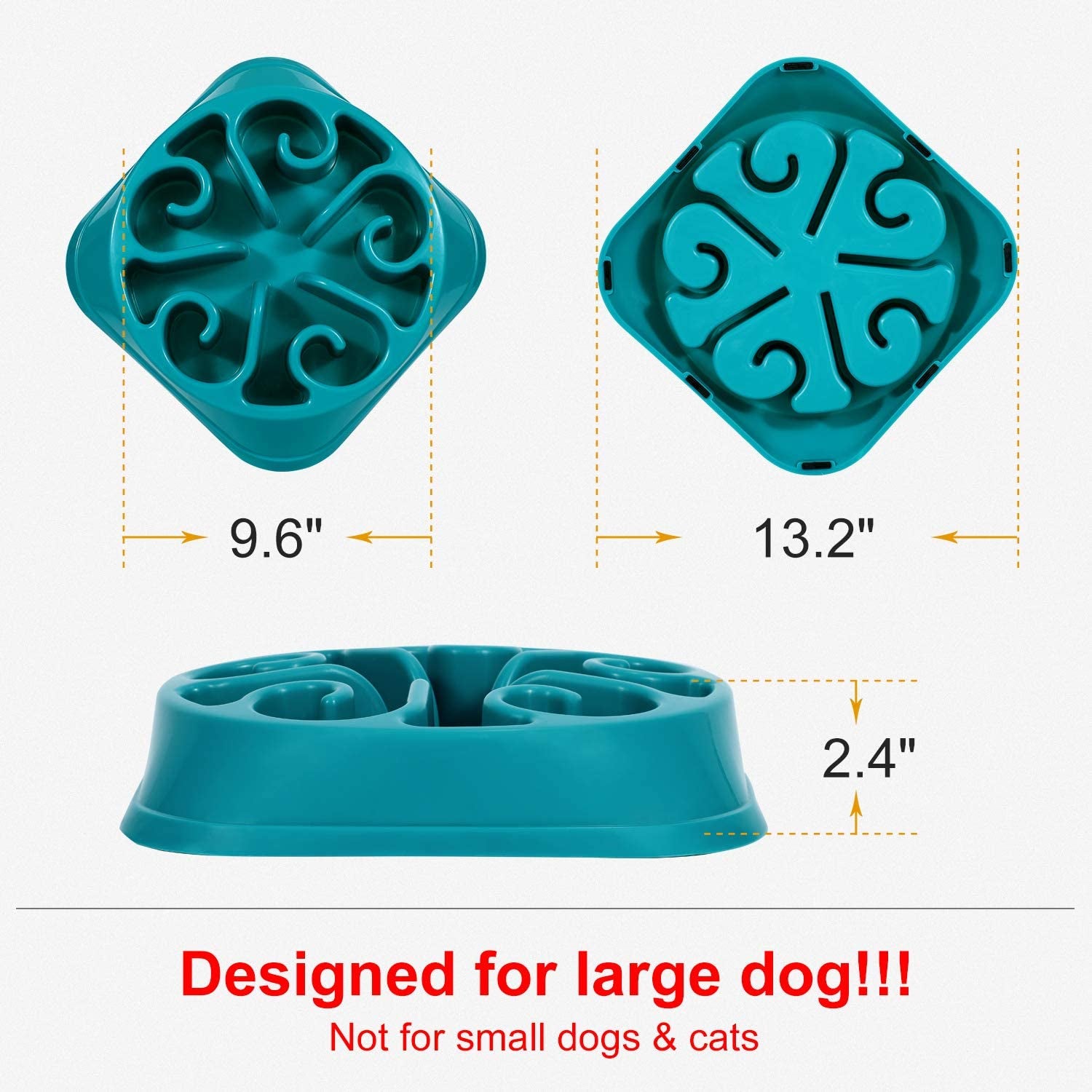 Revolutionary Slow Feeder Dog Bowl for Large Breeds - Anti-Gulping, Eco-Friendly Design in Blue