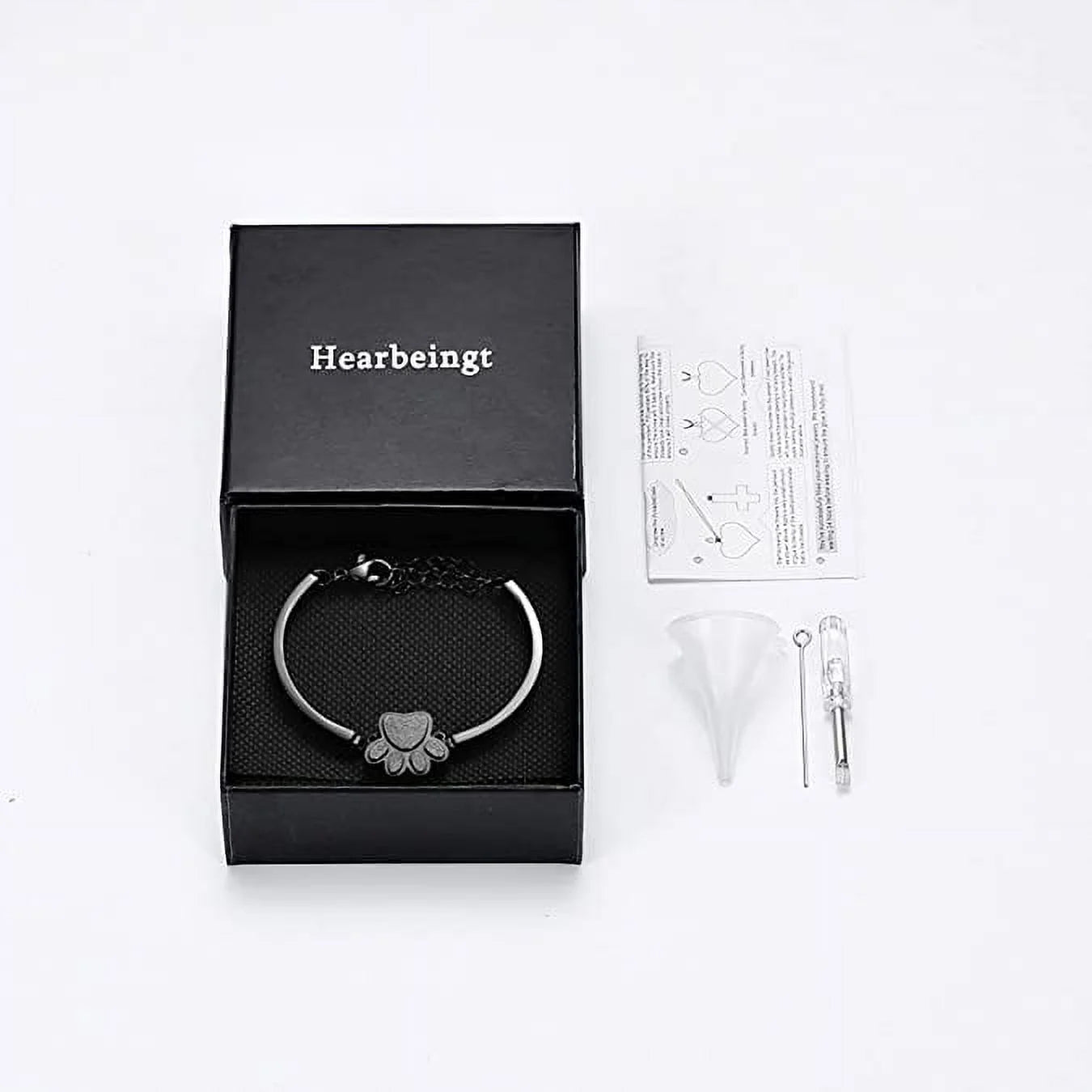 Heartfelt Pet Cremation Bracelet for Ashes - Elegant Memorial Jewelry for Dogs and Cats - Stainless Steel Keepsake Gift with Fill Kit and Gift Box