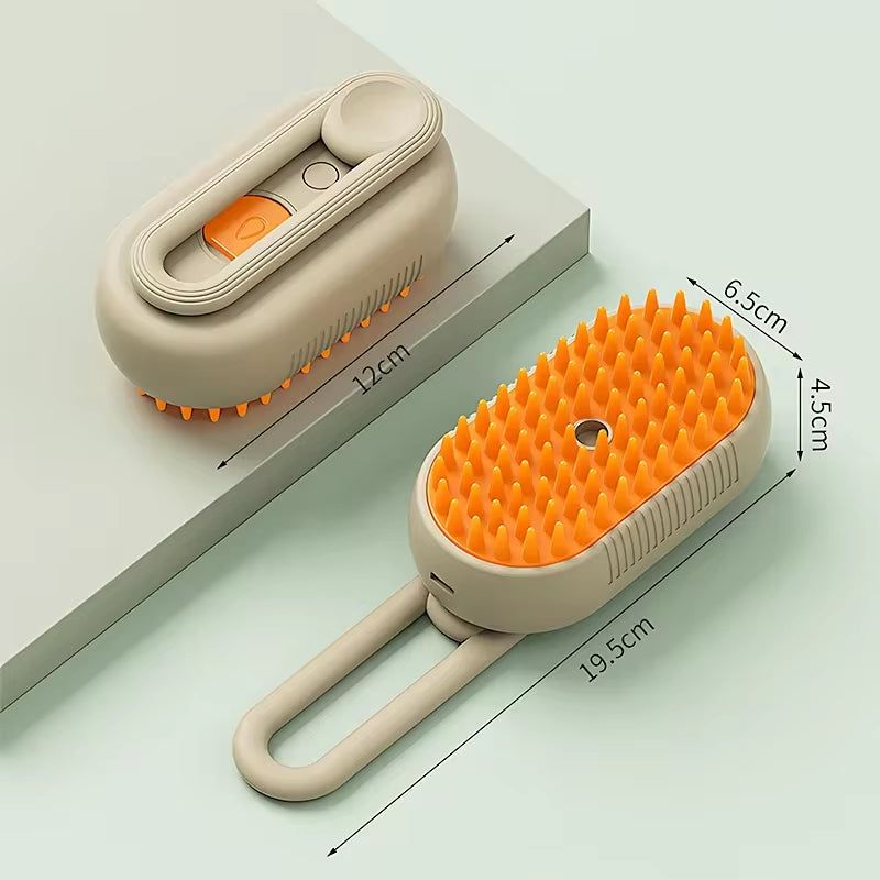 Transform Your Pet's Grooming Routine with the 3-in-1 Electric Steam Brush for Cats and Dogs - Effortless Hair Removal and Relaxing Massage!