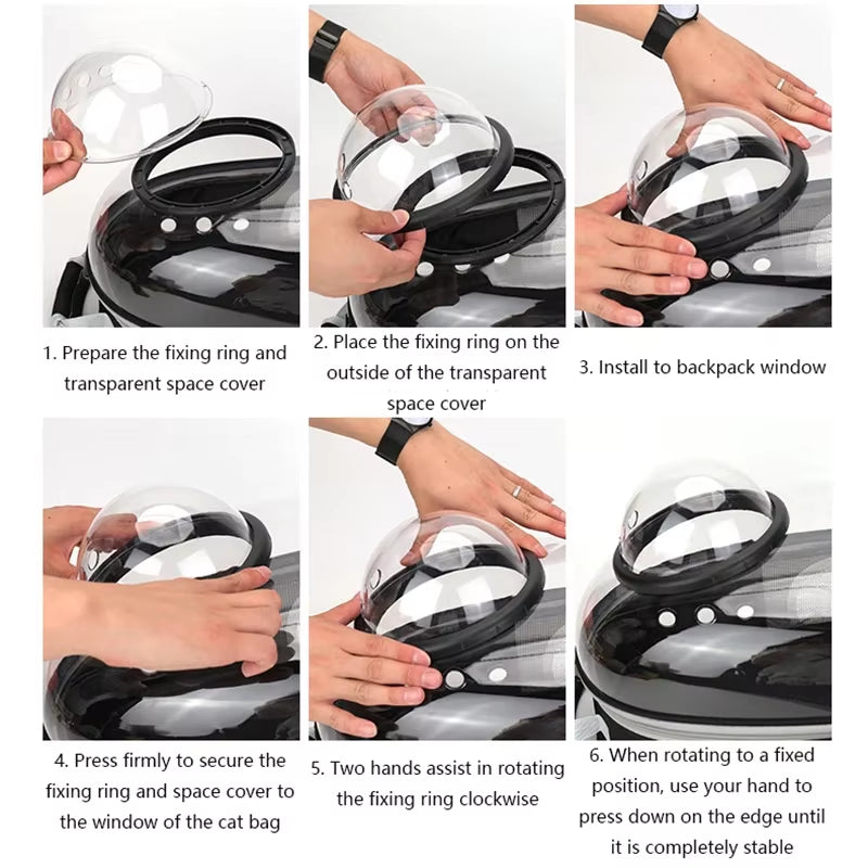 Stylish and Comfortable Portable Cat Carrier Backpack - Transparent Bubble Design for Travel with Your Feline Friend