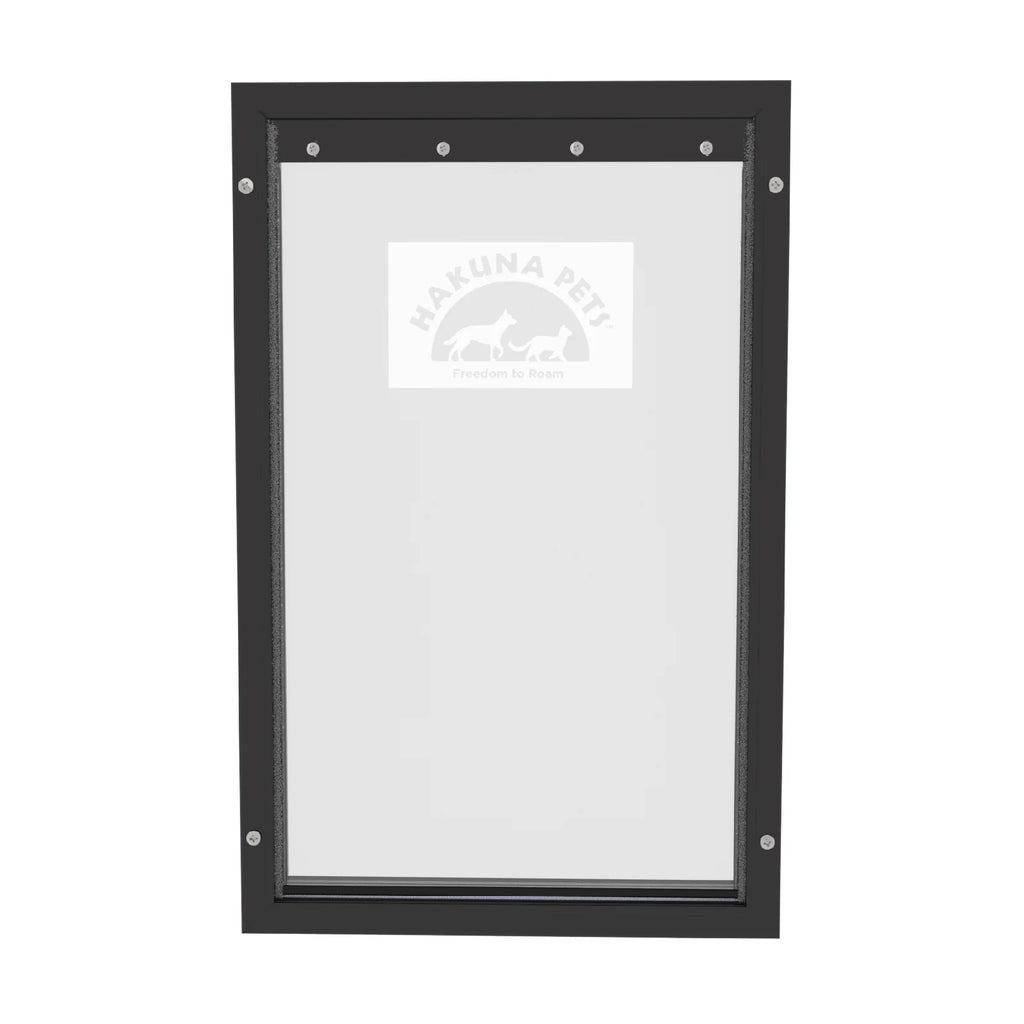 Extra Large Black Deluxe Aluminum Pet Door - Perfect for Pets Up to 220 lbs, Fits Doors, Walls, and Screens