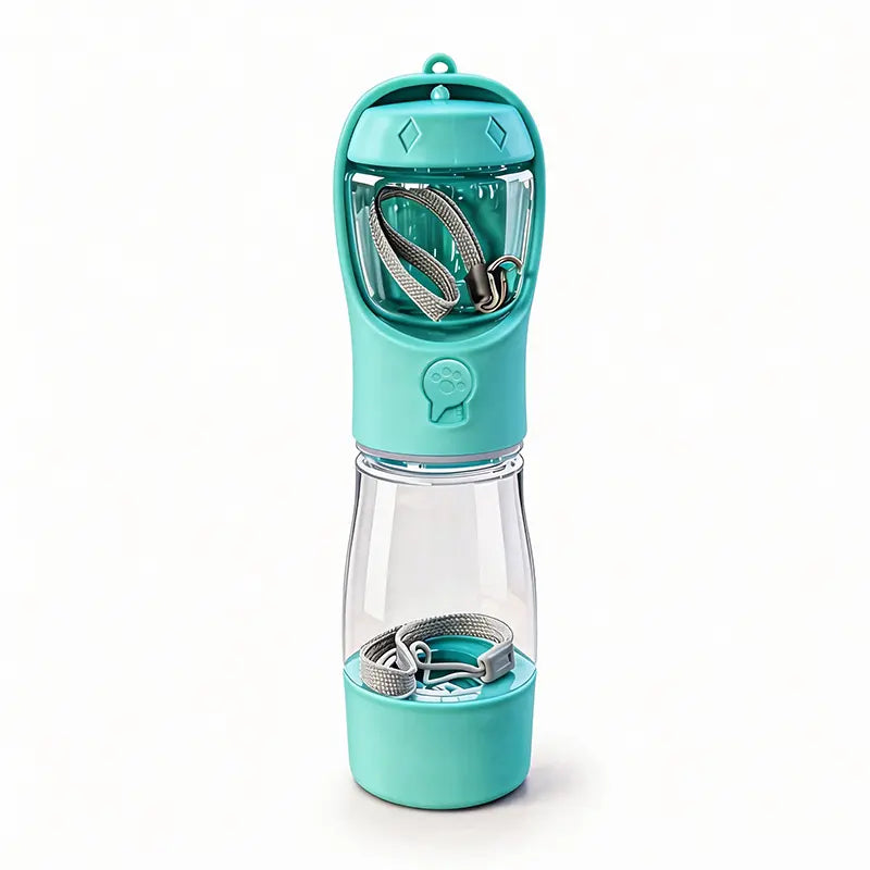 Ultimate 3-in-1 Pet Water Bottle - Leak-Proof 20 Oz Travel Companion with Poop Bag Dispenser for Dogs & Cats