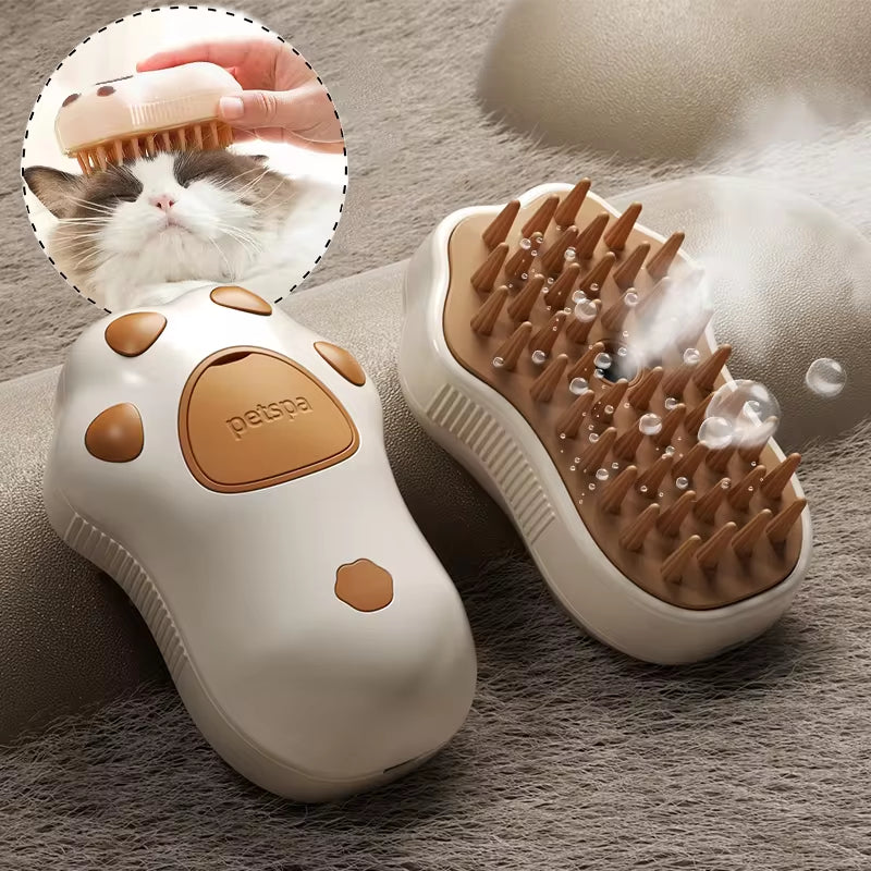 Transform Your Pet's Grooming Routine with the 3-in-1 Electric Cat and Dog Steam Brush Comb - Effortless Hair Removal and Relaxing Massage!