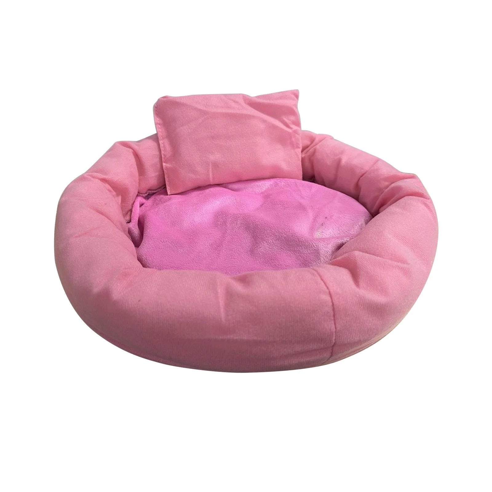 Cozy Pink Calming Dog Bed for Small Pets - Plush Round Cuddler with Washable Design for Ultimate Comfort