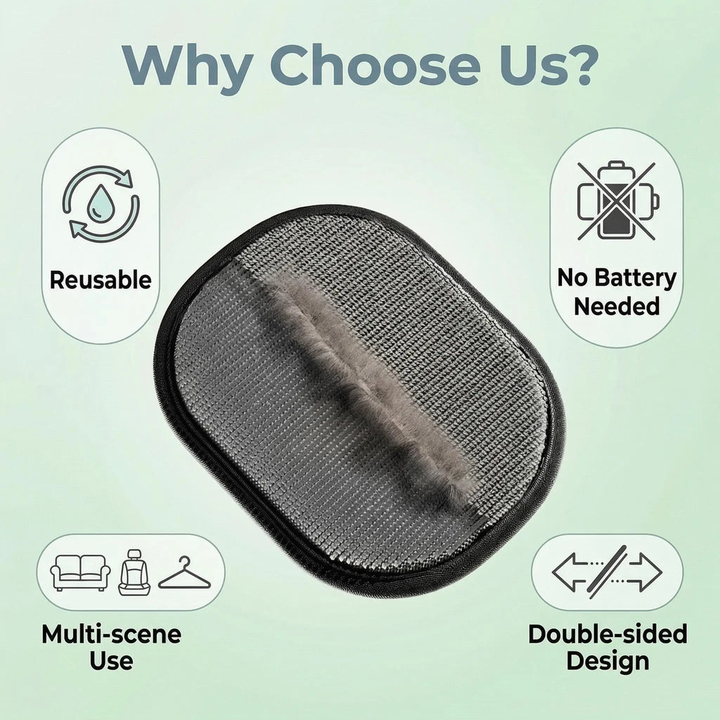Revolutionary PET Hair Remover Electrostatic Gloves - Two-Way Brush for Effortless Cat & Dog Hair Removal!